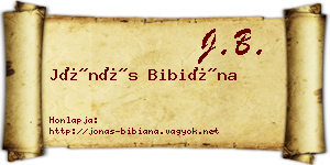 Jónás Bibiána névjegykártya